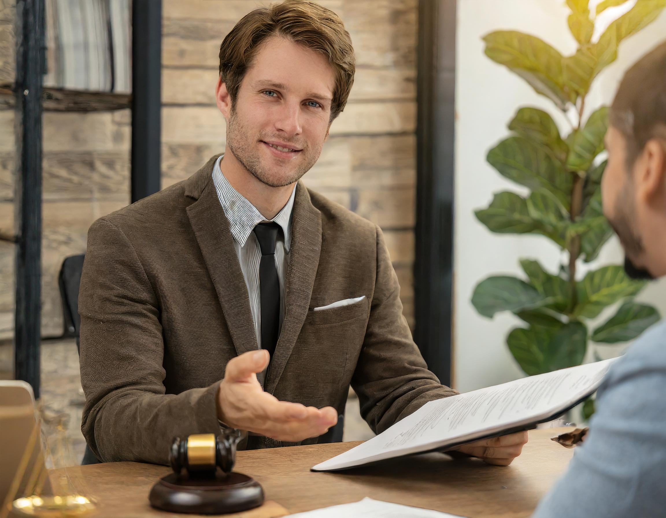 Elegante Kanzlei-Atmosphäre mit professionellen Steuerberatern im Gespräch